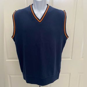 NEW wTag-Levi’s Blue w/Orange Trim Knit Sweater Vest M
